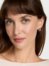 Double Cuff Medium Huggie Earrings
