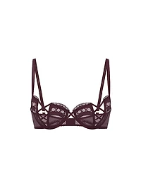 Laces Out Embroidery Unlined Semi Open-Cup Balconette Bra