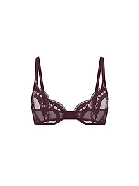 Geo Daisy Lace Unlined Low-Cut Demi Bra
