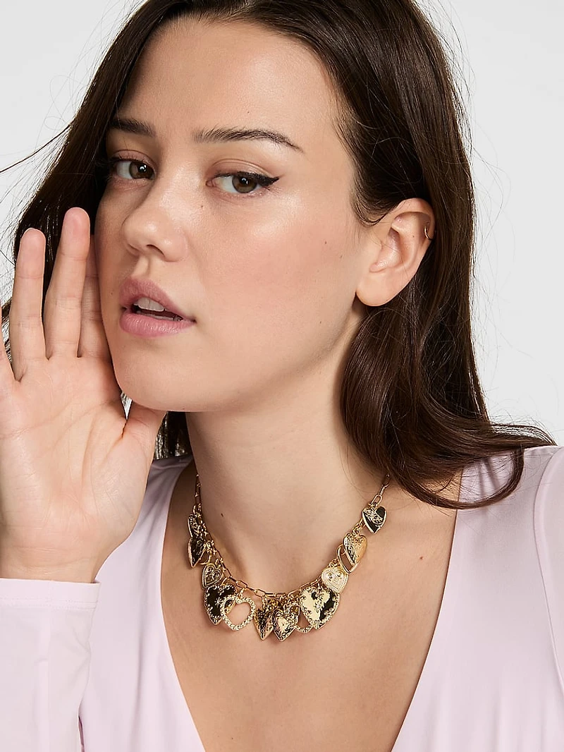 Gold Heart Charm Necklace
