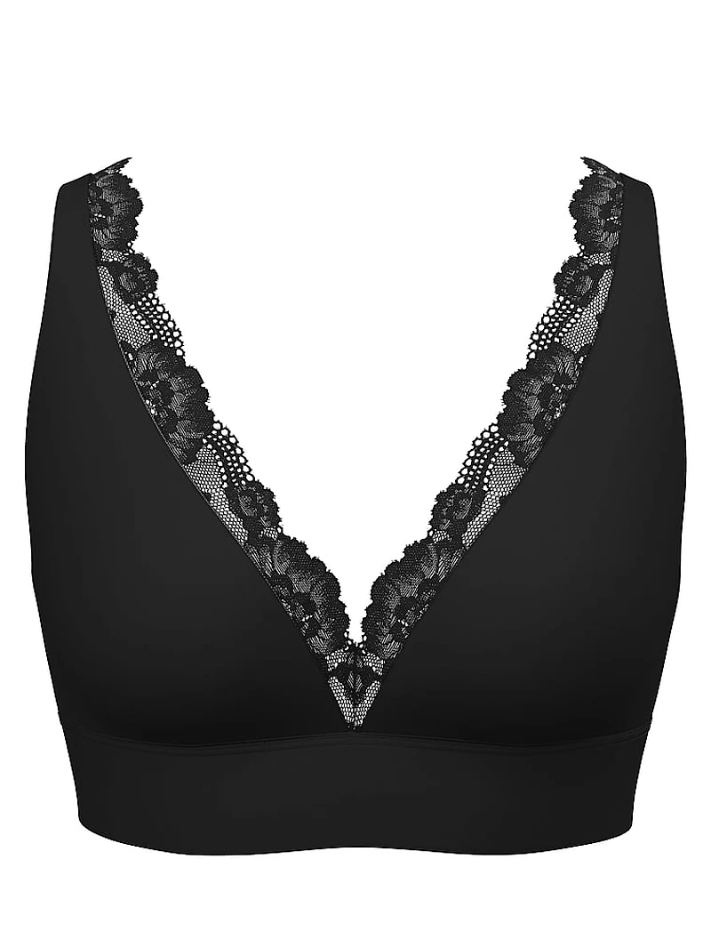 Mastectomy Lace-Trim Plunge Bralette