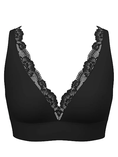 Mastectomy Lace-Trim Plunge Bralette