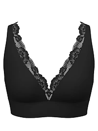 Mastectomy Lace-Trim Plunge Bralette