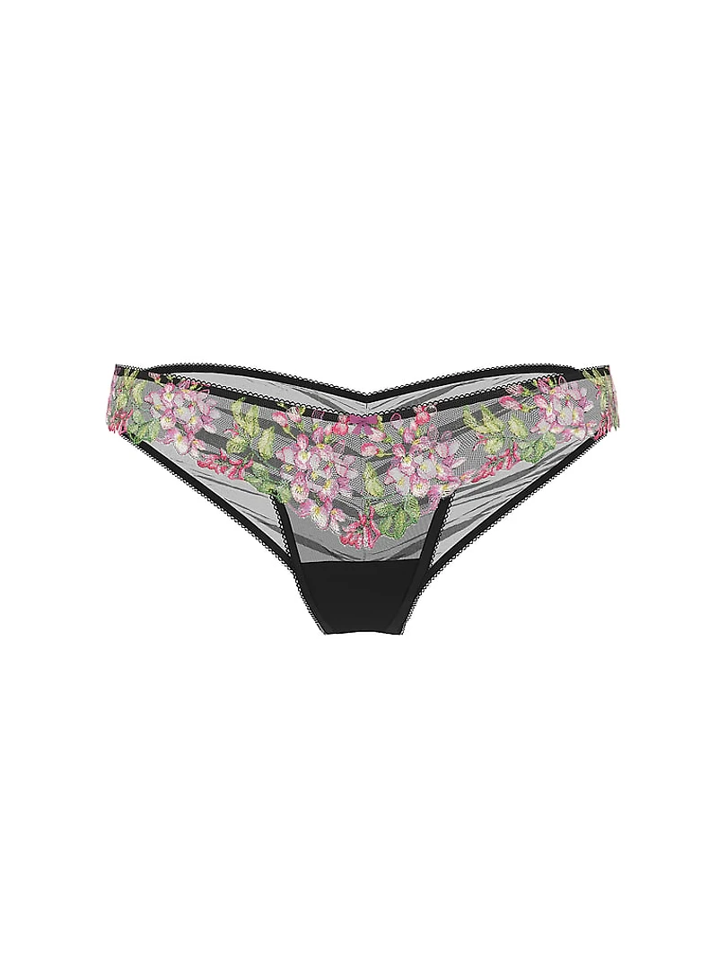 Wisteria Embroidery Brazilian Panty