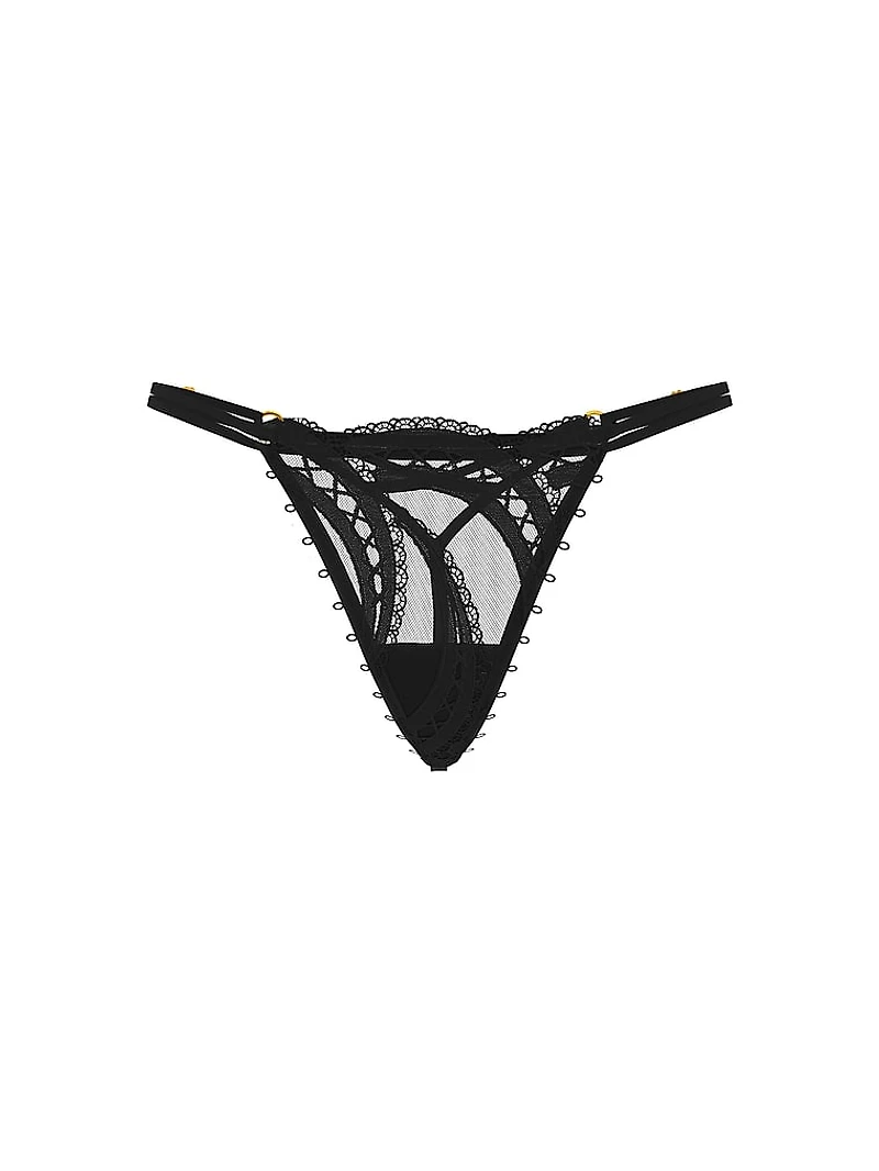 Laces Out Embroidery Adjustable V-String Panty