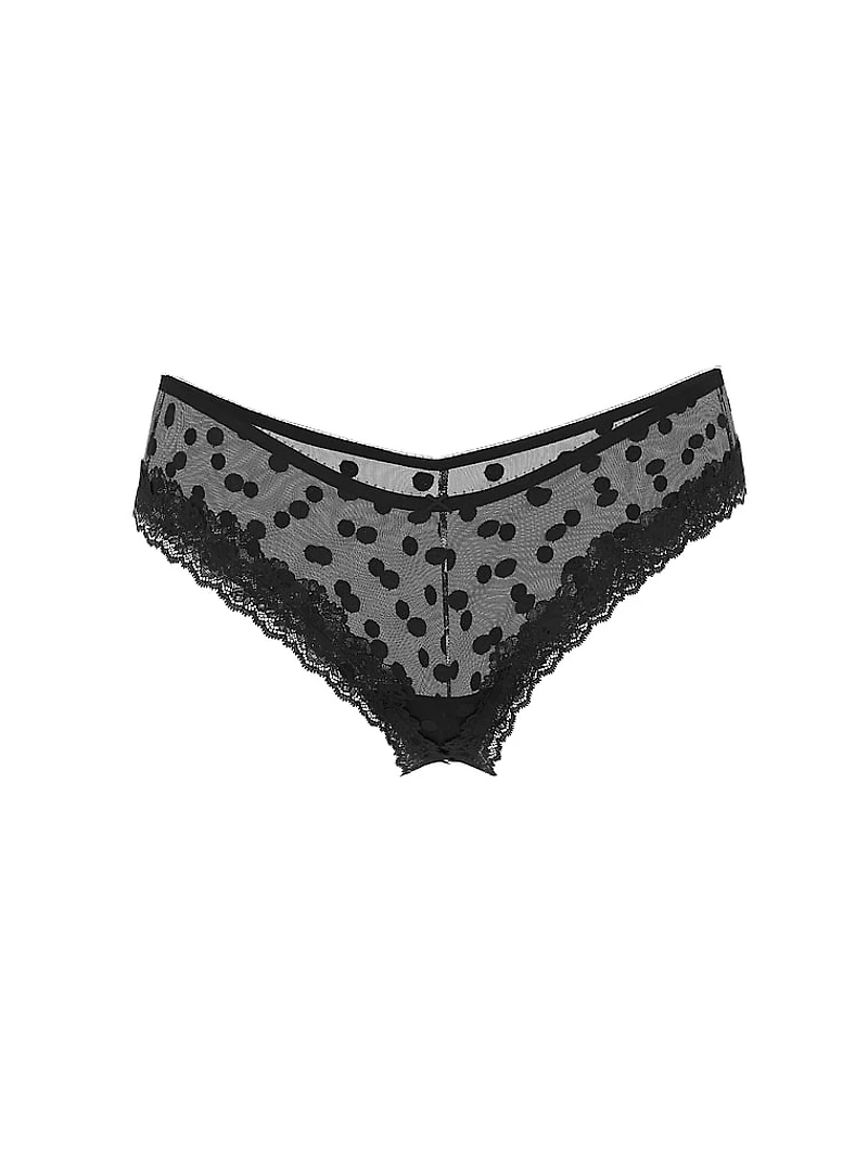 Rose Lace-Trim High-Leg Cheeky Panty