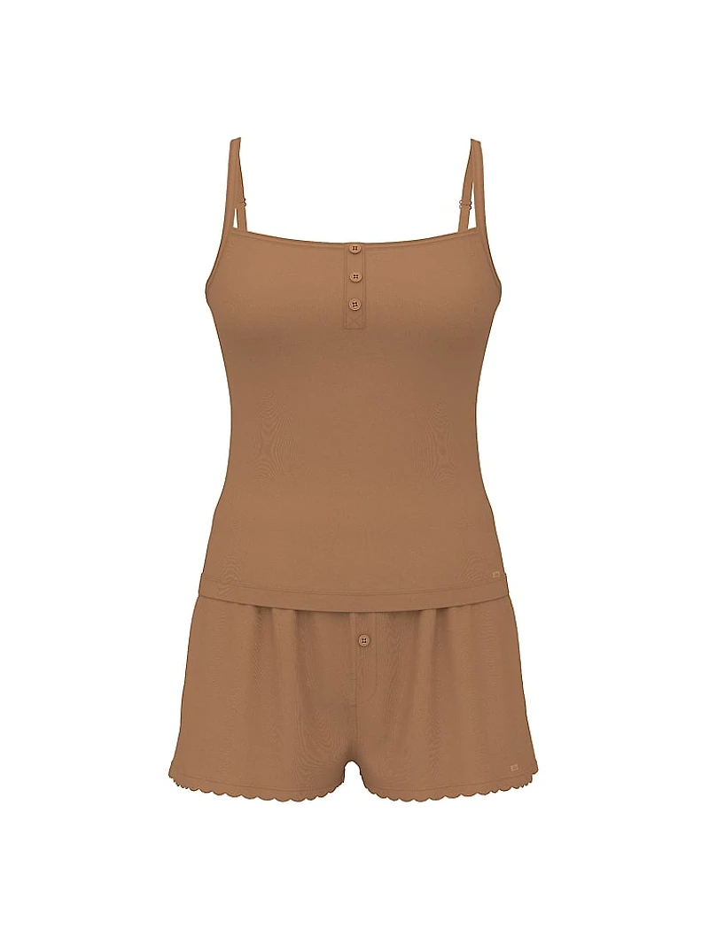 Pointelle Henley Cami