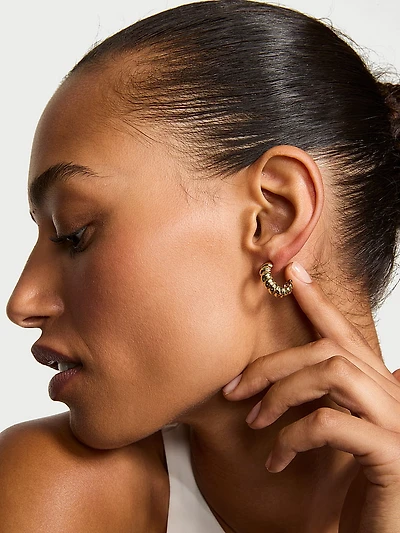 Wide Rib Hoop Earrings