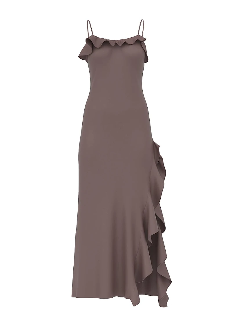Silky Flutter Ruffled Long Slip