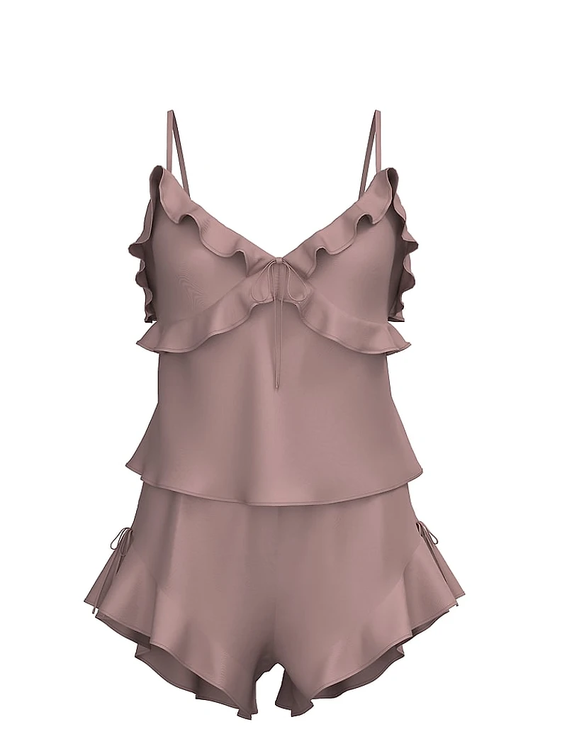 Silky Flutter Ruffled Cami & Shorts Set