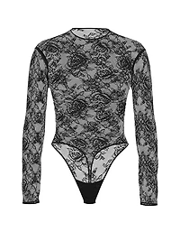 Rose Lace Long-Sleeve Bodysuit