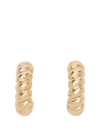 Wide Rib Hoop Earrings