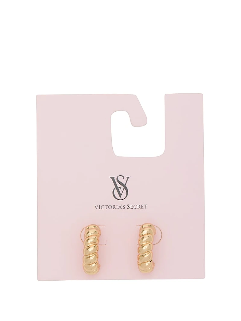Wide Rib Hoop Earrings