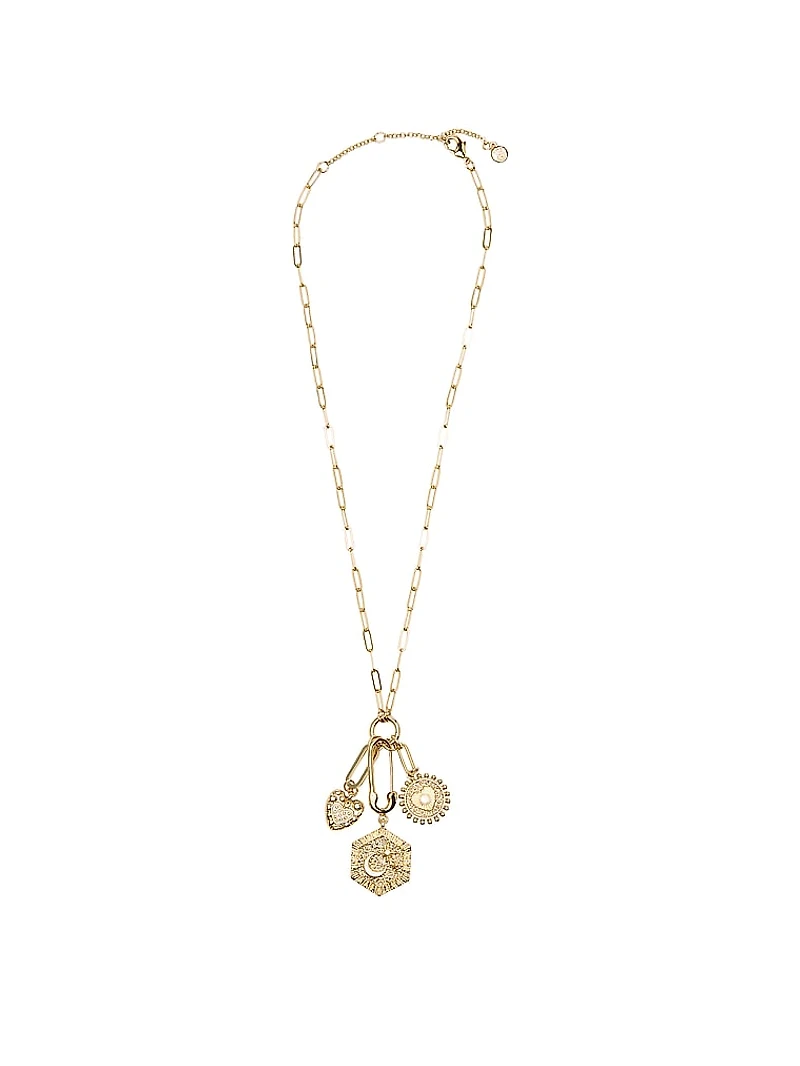 Trio Pendant Paperclip Necklace
