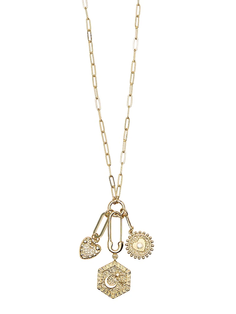 Trio Pendant Paperclip Necklace