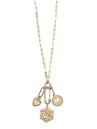 Trio Pendant Paperclip Necklace