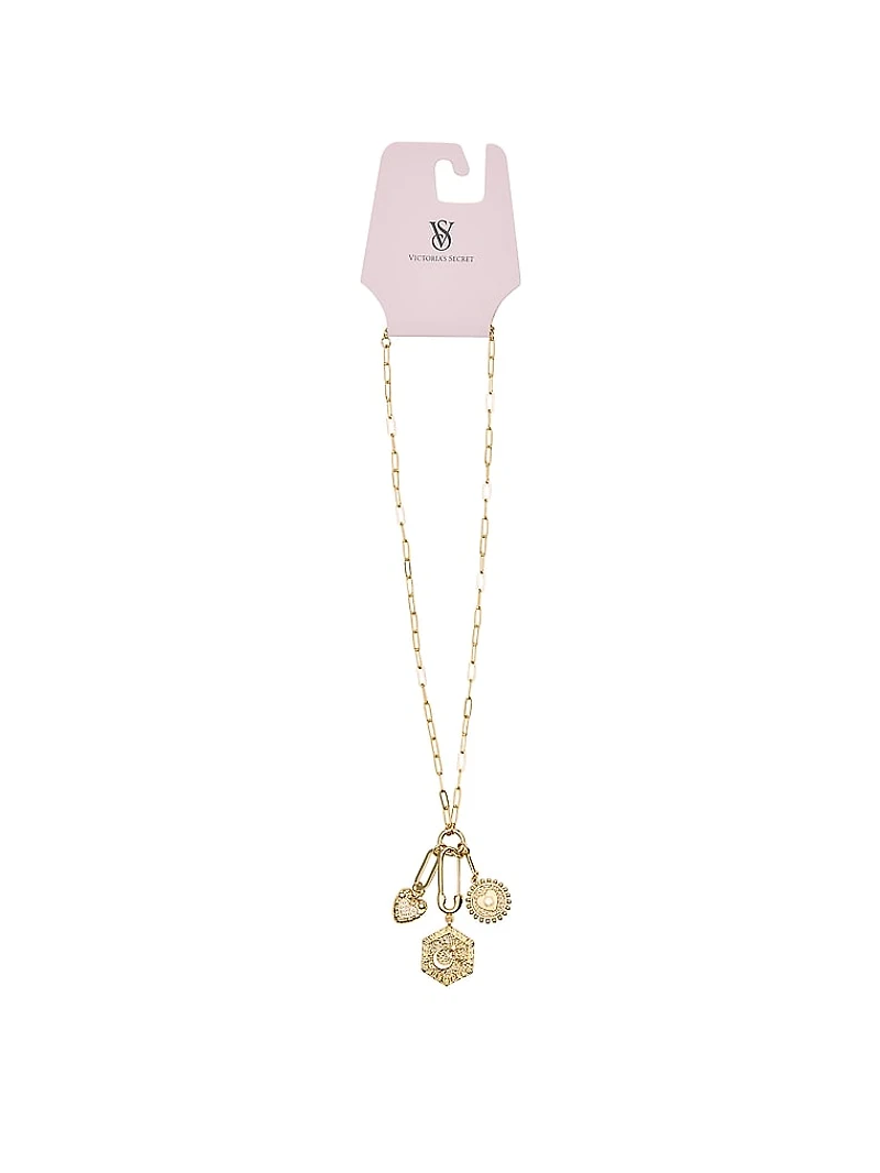 Trio Pendant Paperclip Necklace