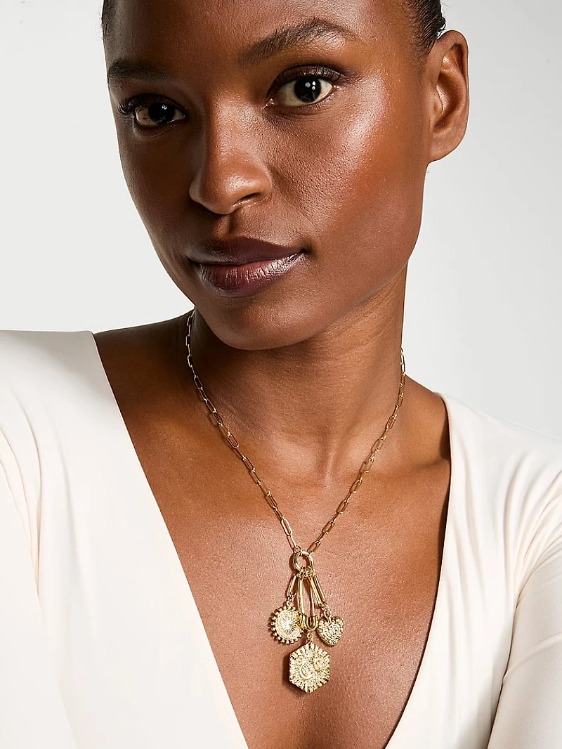 Trio Pendant Paperclip Necklace