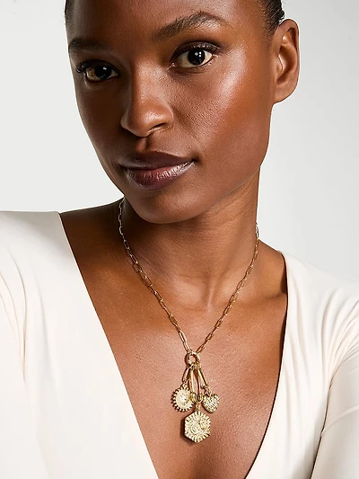 Trio Pendant Paperclip Necklace