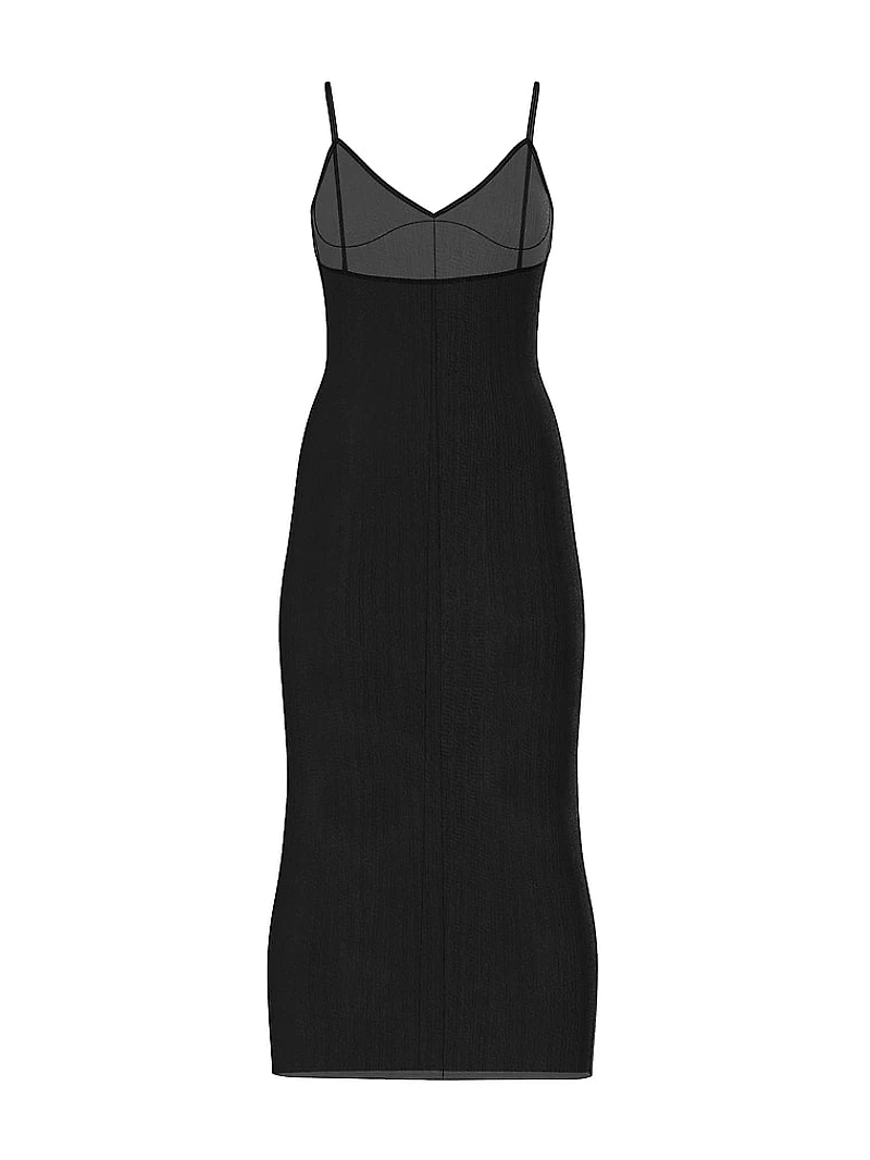 Sheer Knit Triangle Midi Dress