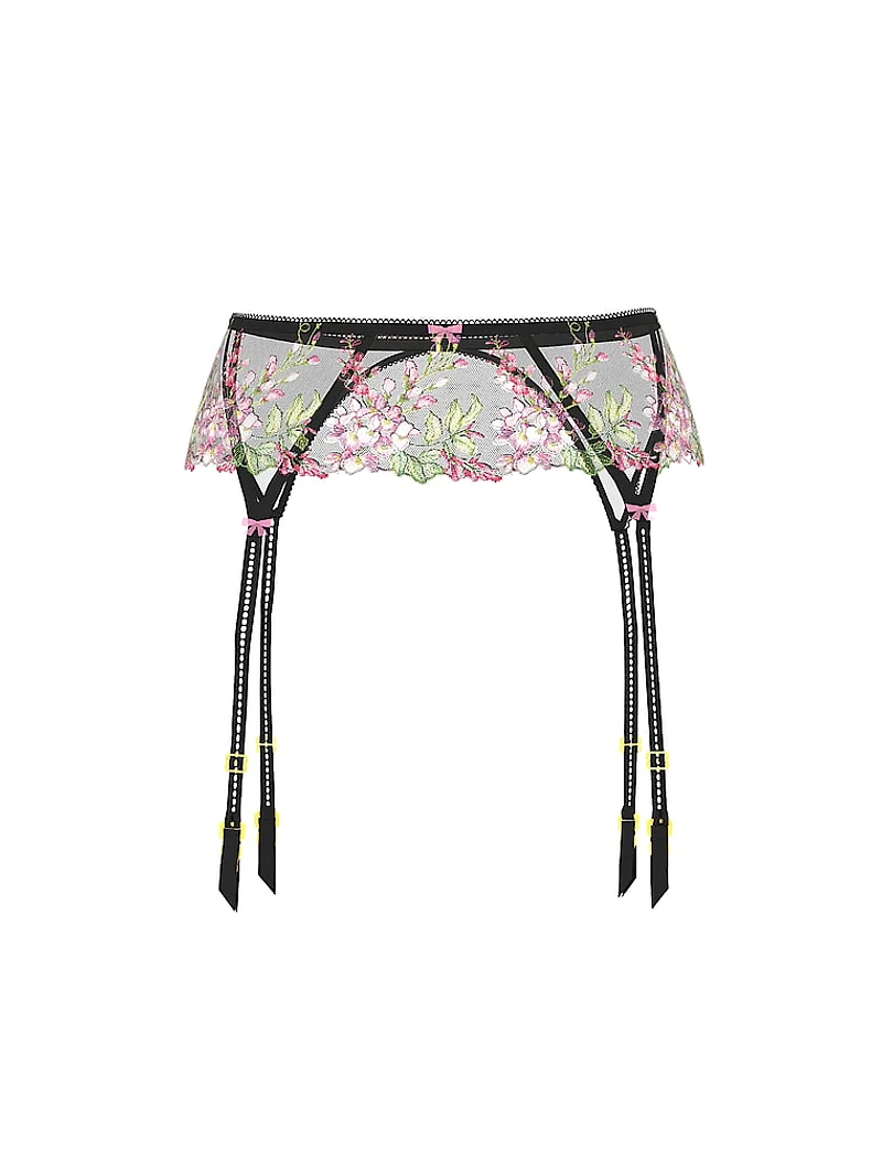 Wisteria Embroidery Garter Belt
