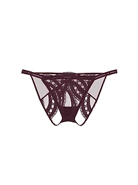 Laces Out Embroidery Open-Back Adjustable String Bikini Panty