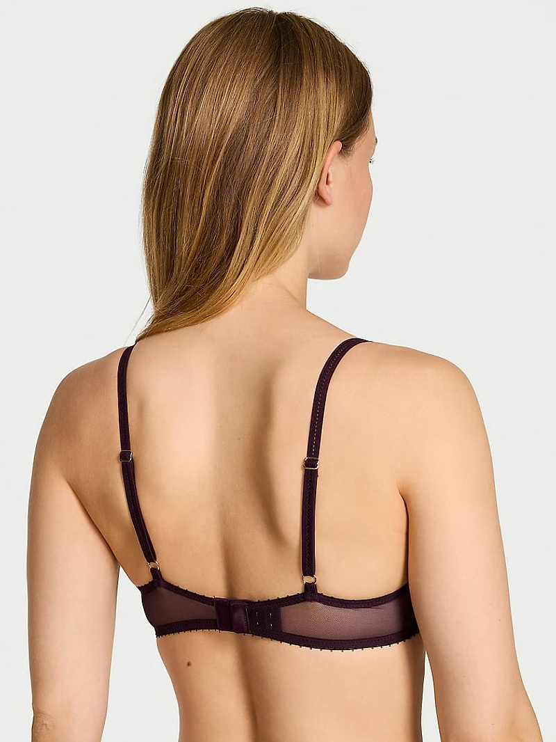 Geo Daisy Lace Unlined Low-Cut Demi Bra
