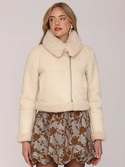 Cropped Shearling Jacket