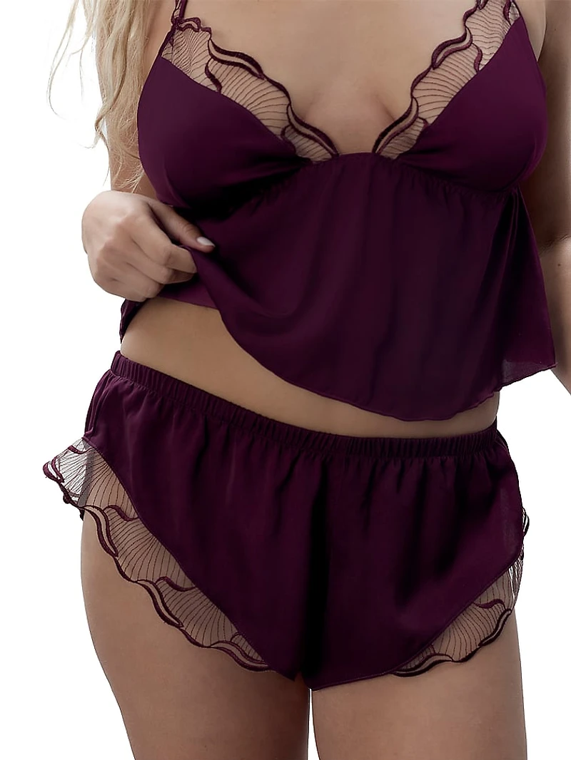 Marabel Luxury Satin Cami and Short Set