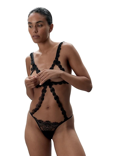 Arella Open Soft Trim Bodysuit