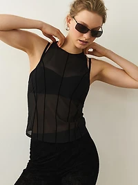 VSX Flocked Mesh Tank Top