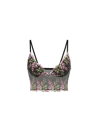 Wisteria Embroidery Triangle Bra Top