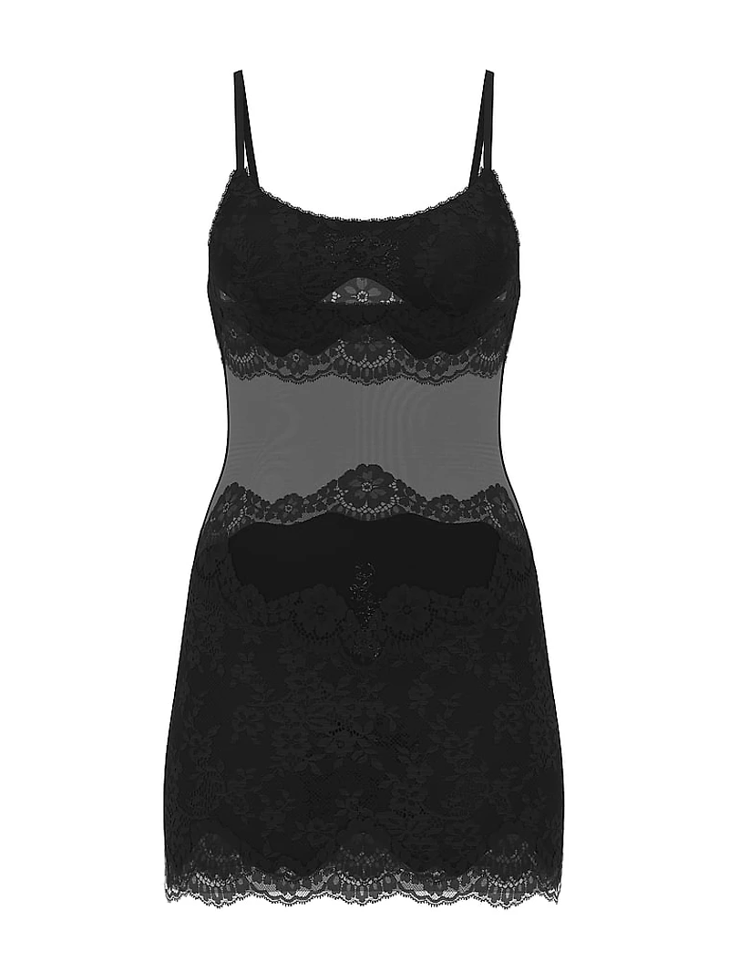 Sheer & Lace Slip Dress