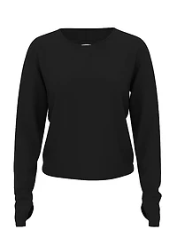 VSX Drapey Knit Long-Sleeve Open-Back Tee