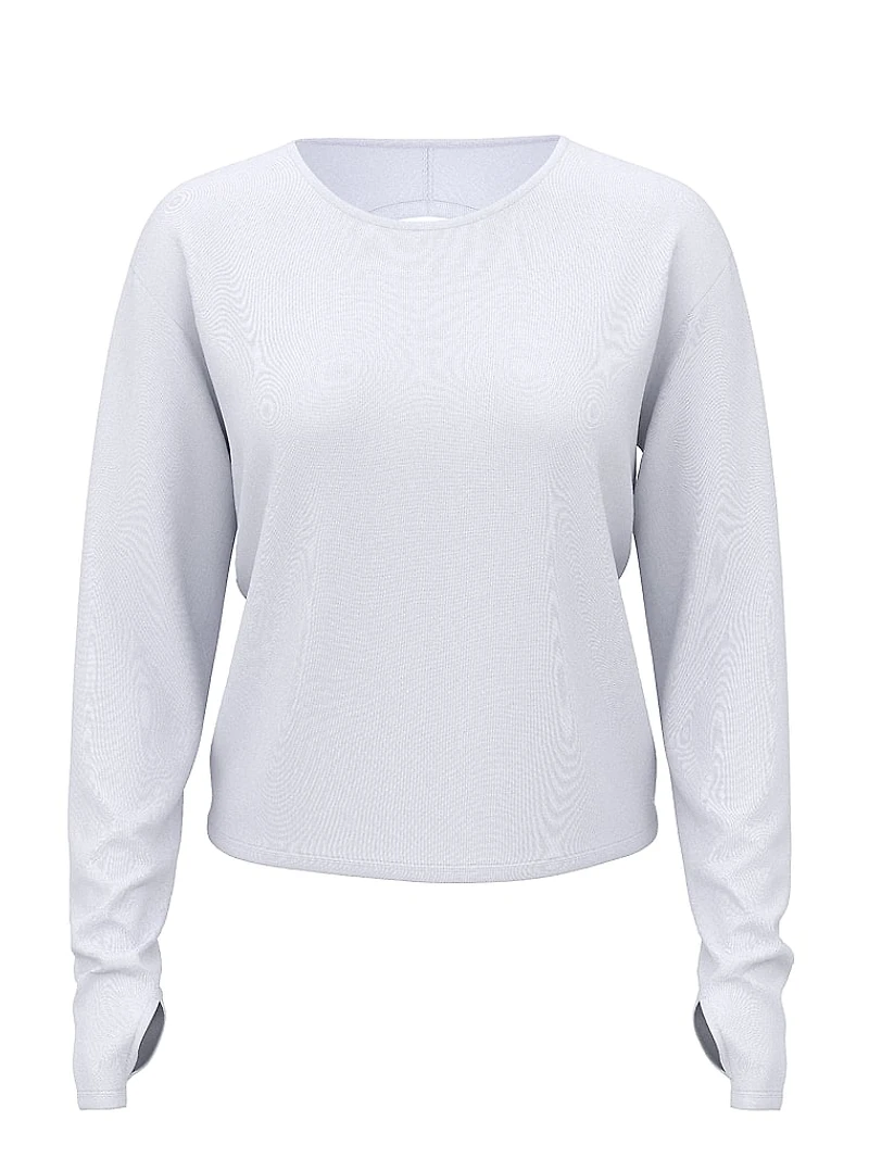 VSX Drapey Knit Long-Sleeve Open-Back Tee