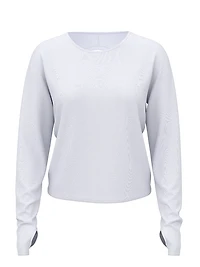 VSX Drapey Knit Long-Sleeve Open-Back Tee