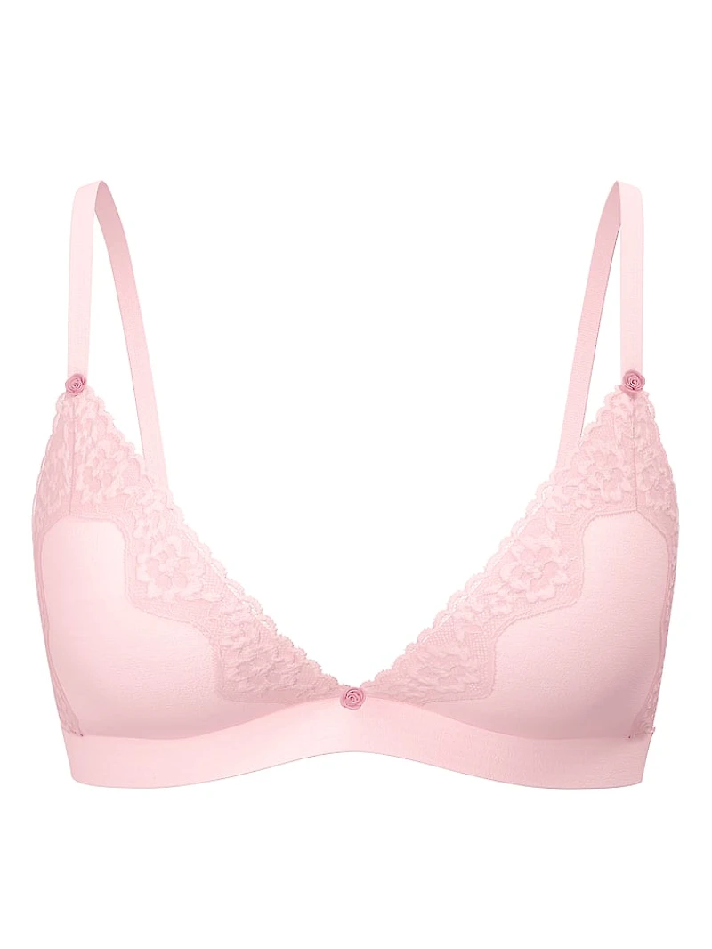 Cotton Shadow Stripe Unlined Triangle Bralette