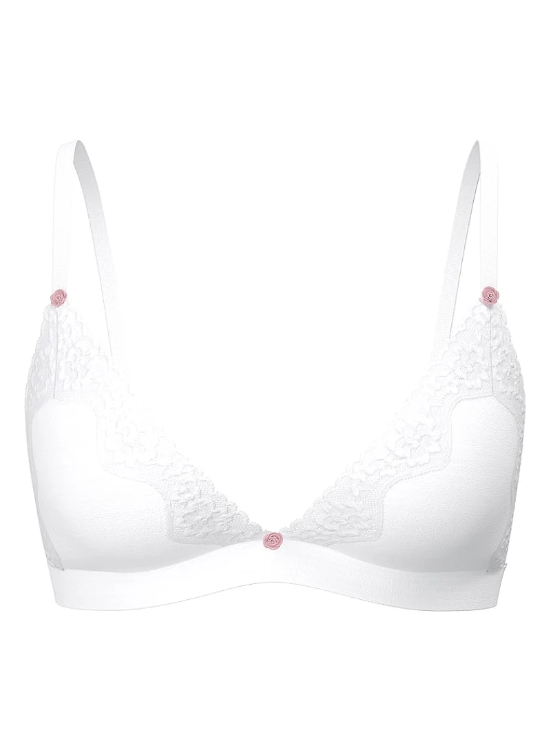 Cotton Shadow Stripe Unlined Triangle Bralette
