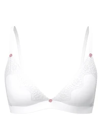 Cotton Shadow Stripe Unlined Triangle Bralette