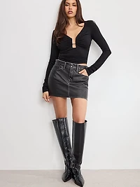 Jersey U-Wire Long-Sleeve Top