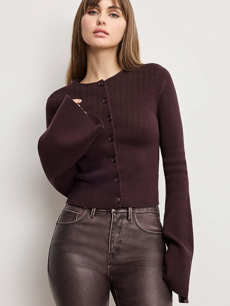 Bell Sleeve Knit Cardigan