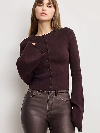 Bell Sleeve Knit Cardigan