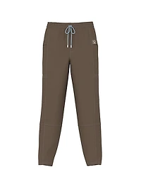Twill Seamed Wide-Leg Pants