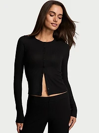 Modal Wide-Rib Lounge Cardigan