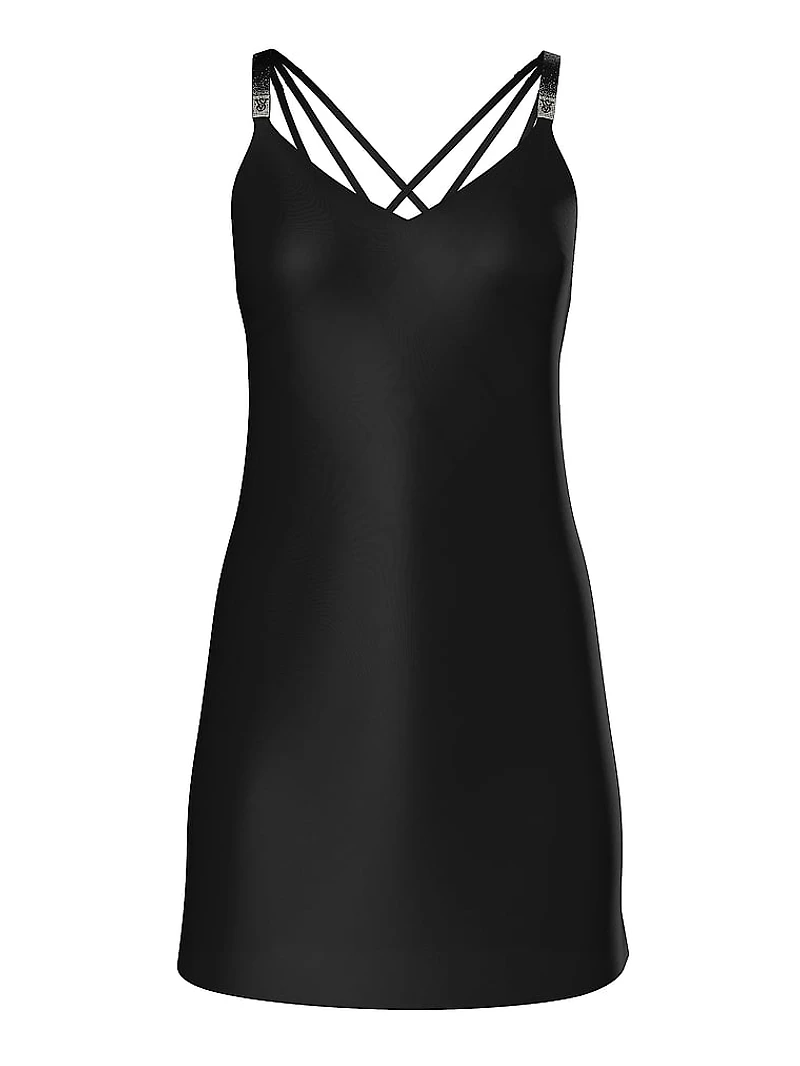 Scattered Shine Strap Satin Strappy-Back Slip