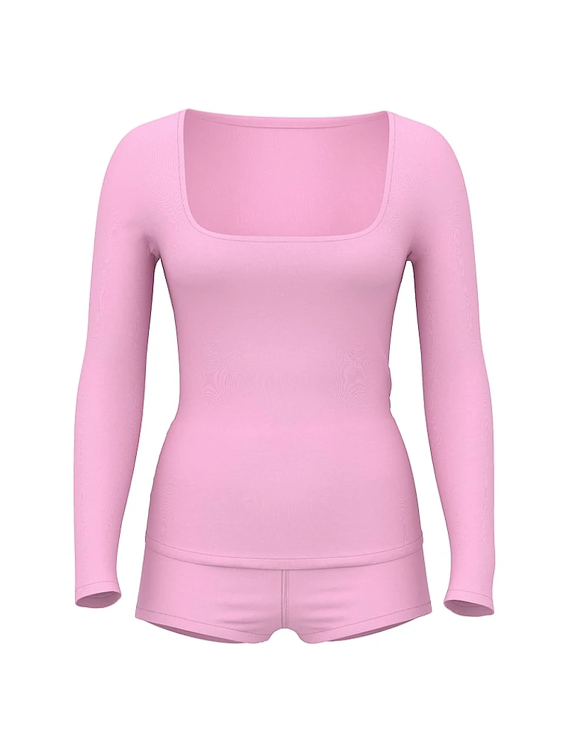 SoSoft™ Modal Ribbed Scoop Long-Sleeve Shortie Set