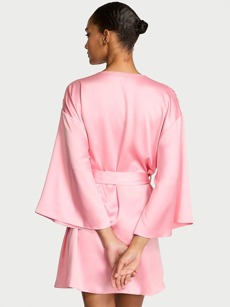 Twinkle Heart Satin Short Robe