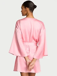 Twinkle Heart Satin Short Robe