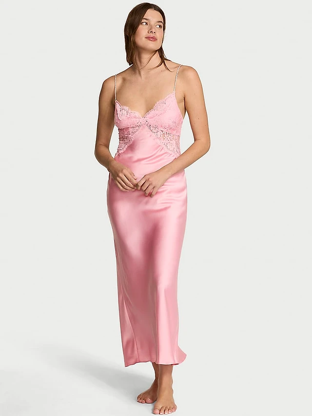VS Twinkle Satin & Lace Long Slip Dress at CoolSprings Galleria in Franklin, TN VS Twinkle Satin & Lace Long Slip Dress at CoolSprings Galleria in Franklin, TN