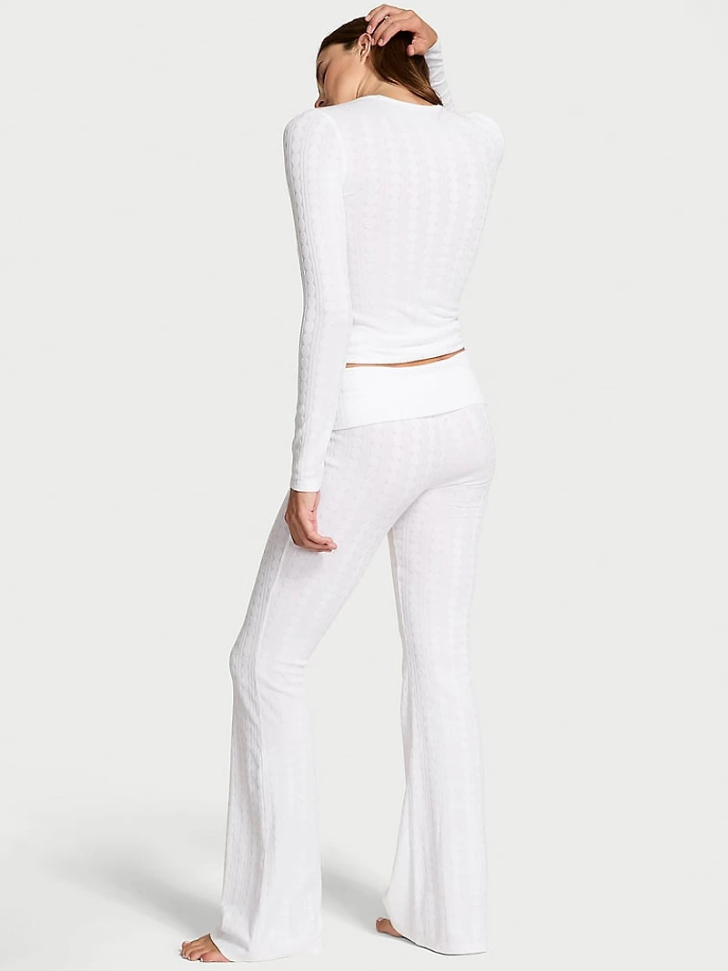 Heart Pointelle Long-Sleeve Top & Pants Set